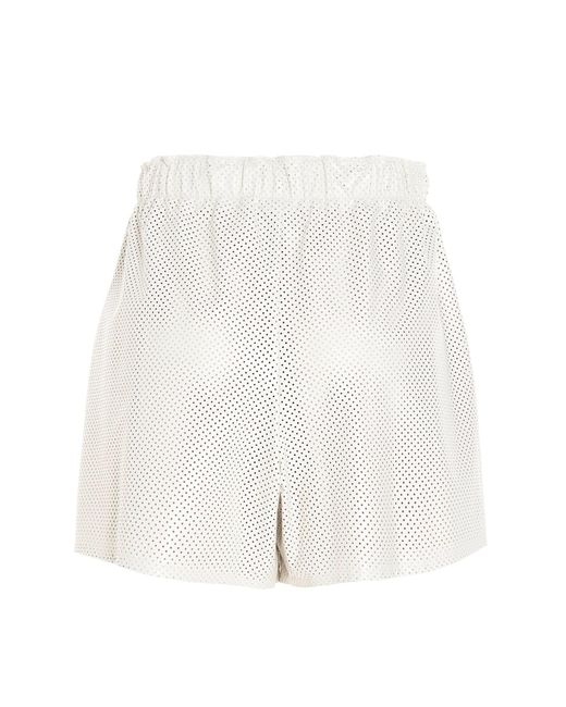 Prada White High-Waisted Perforated Shorts