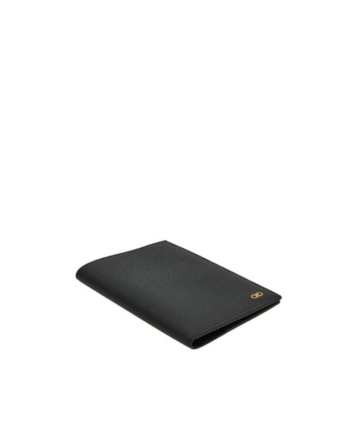 Ferragamo Black Ferragamo Gancini Plaque Bi-Fold Wallet for men