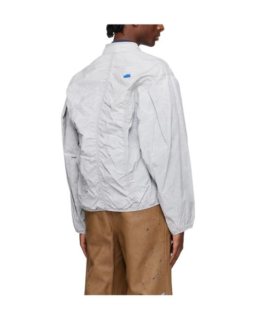 Adererror Gray Pleated Pilot Jacket for men