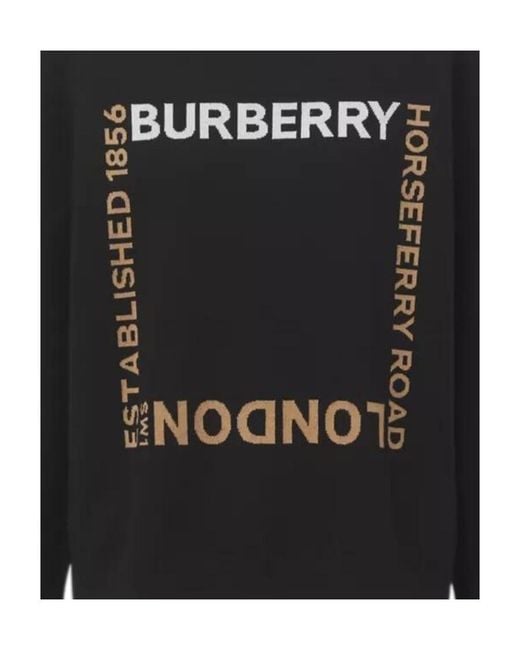 Burberry Black Intarsia-Knit Logo Square Jumper