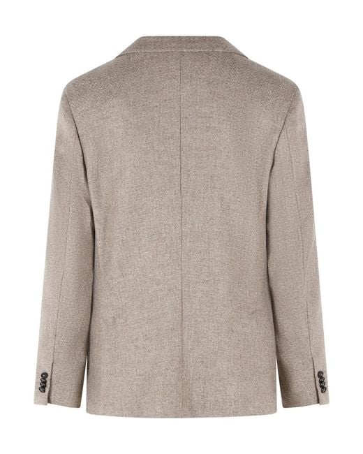 Zegna Brown Single-Breasted Patch-Pocket Blazer for men