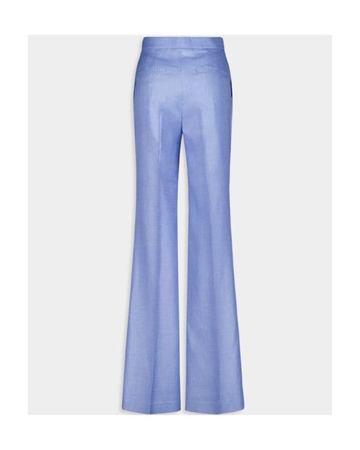 Gabriela Hearst Blue High-Waist Flared Trousers