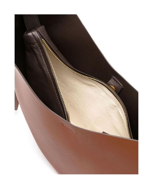 Soeur Brown Asymmetrical Shoulder Bag
