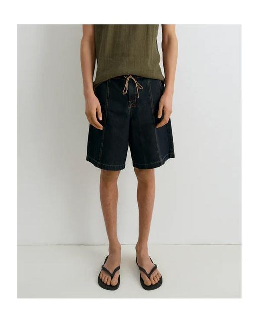 GIMAGUAS Blue Relaxed Fit Drawstring Shorts for men