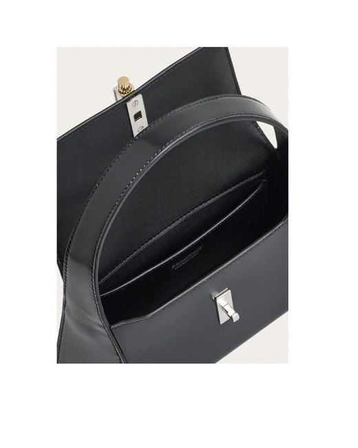 Ferragamo Black Flip Shoulder Bag