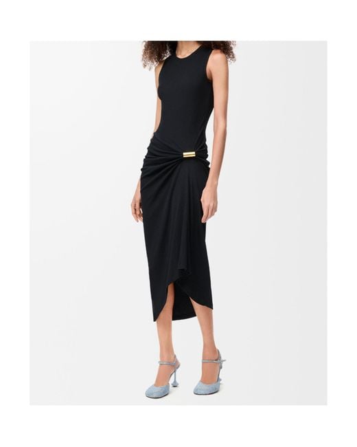 Loewe Black Ribbed Midi Tank Dress