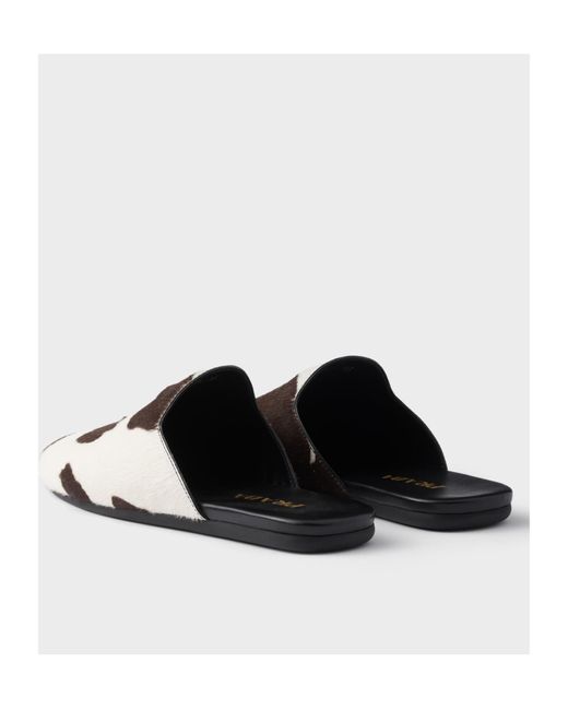 Prada Brown Pattern-Printed Mules