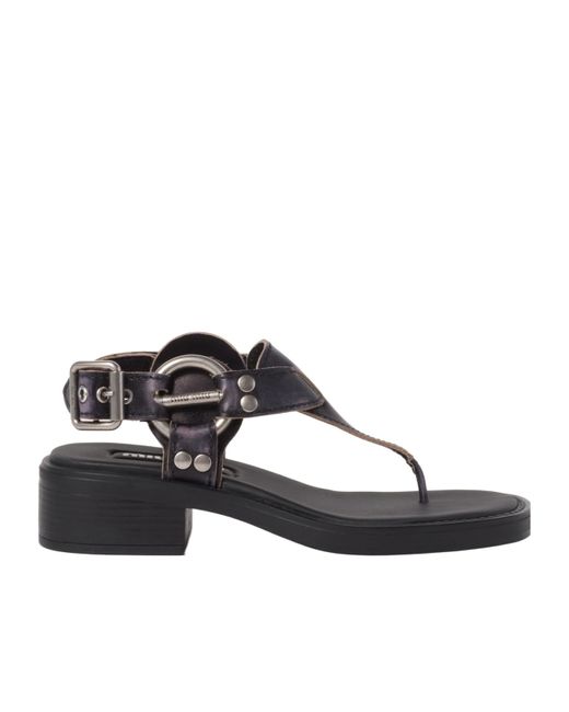 Miu Miu Multicolor Bleached Leather Thong Sandals