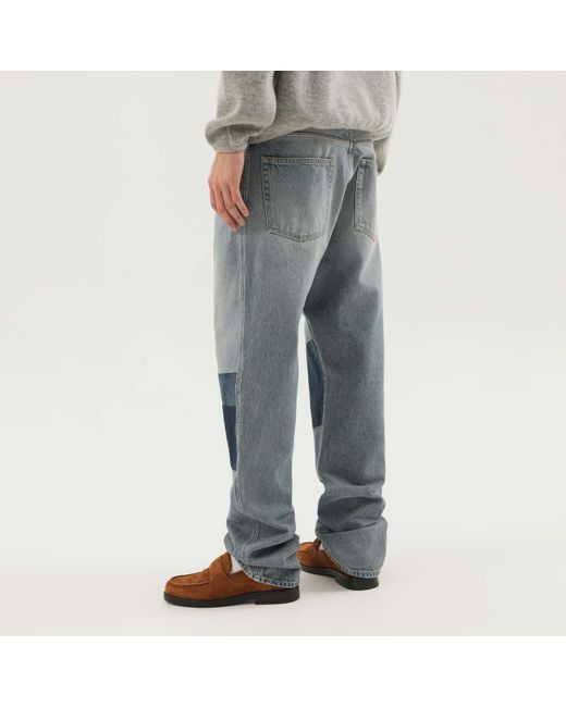 1989 STUDIO Blue Patchwork Straight-Leg Jeans for men