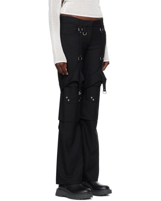 Off-White c/o Virgil Abloh Black Buckle Detailed Wide Leg Pants