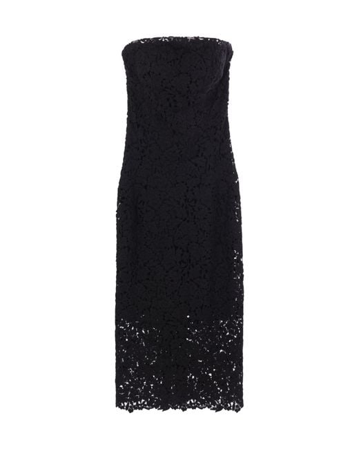 Ermanno Scervino Black Floral-Lace Dress