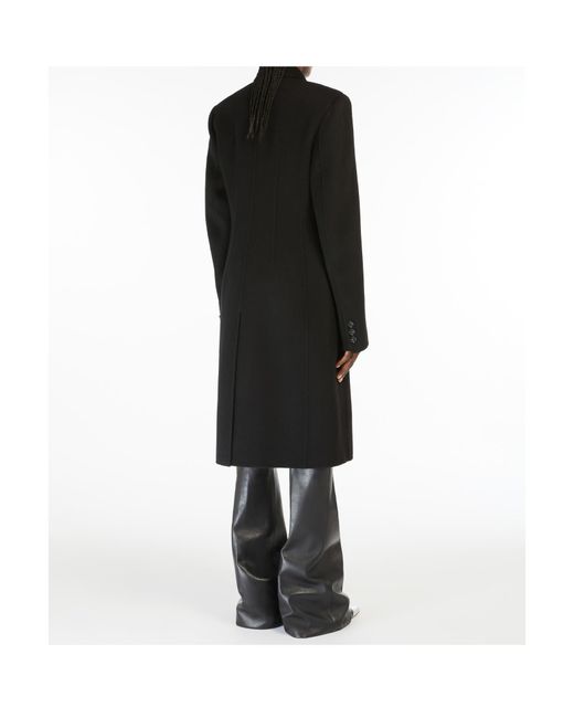 Sportmax Black Double-Breasted Wool Coat