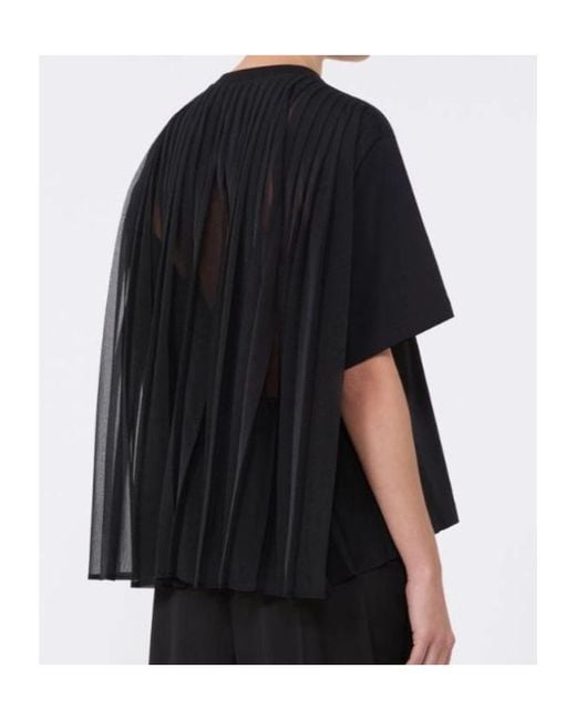 Sportmax Black Spxspiga Back Pleated T-Shirt