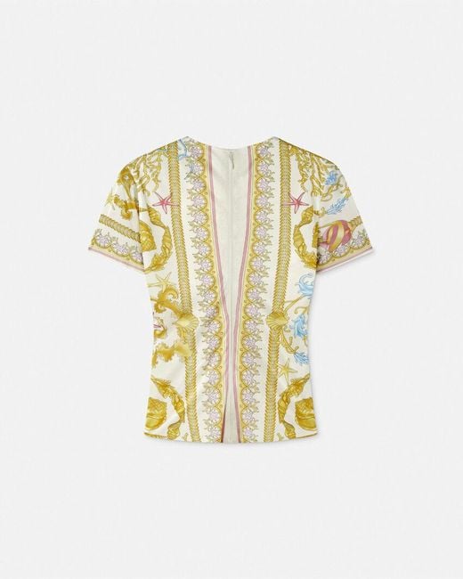 Versace Metallic Safety Pin Detailed Crewneck Top