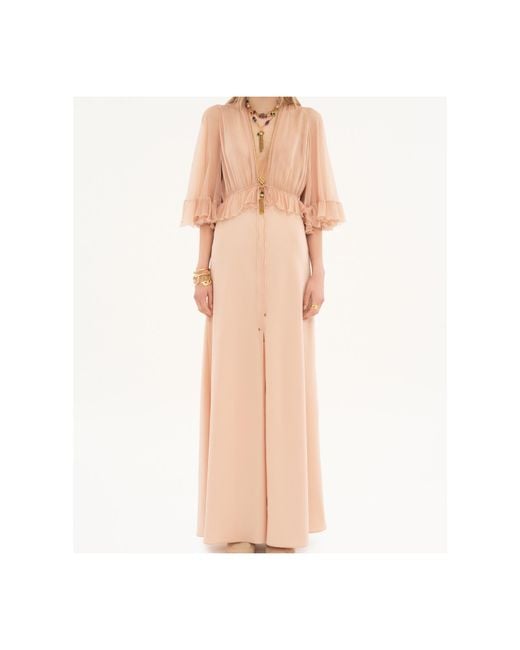 Chloé White Chloé V-Neck Maxi Dress