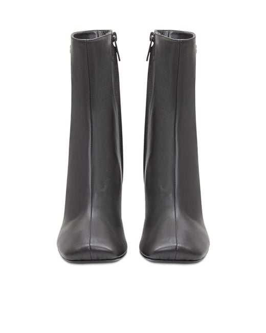 Courreges Black Courrges Square Toe Leather Ankle Boots