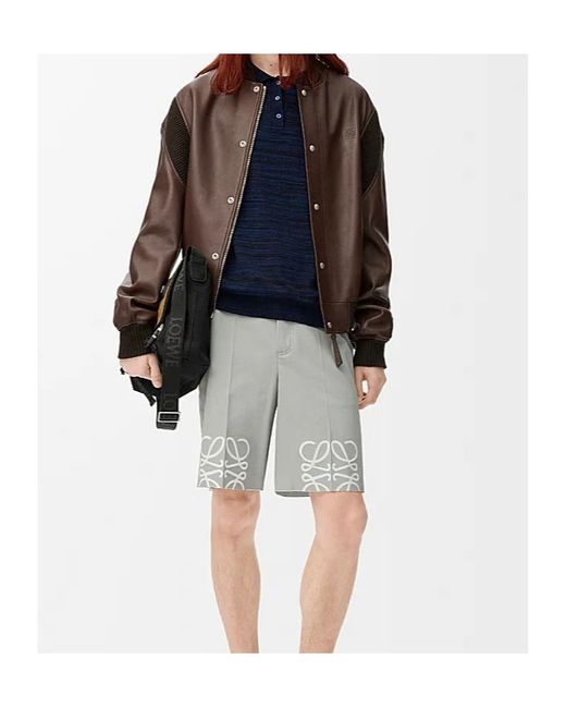 Loewe Blue Striped Logo Polo Sweater for men