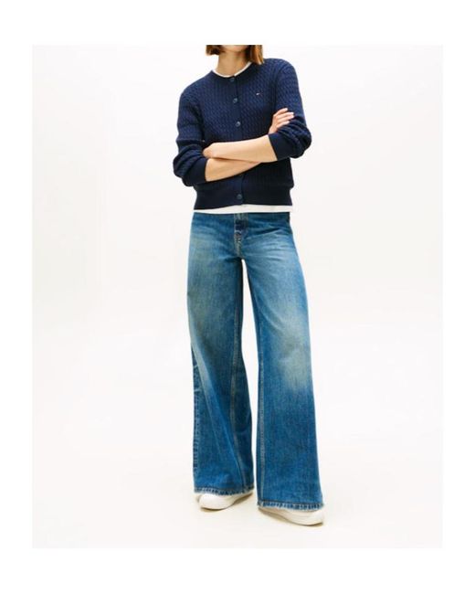 Tommy Hilfiger Blue Cable-Knit Cardigan