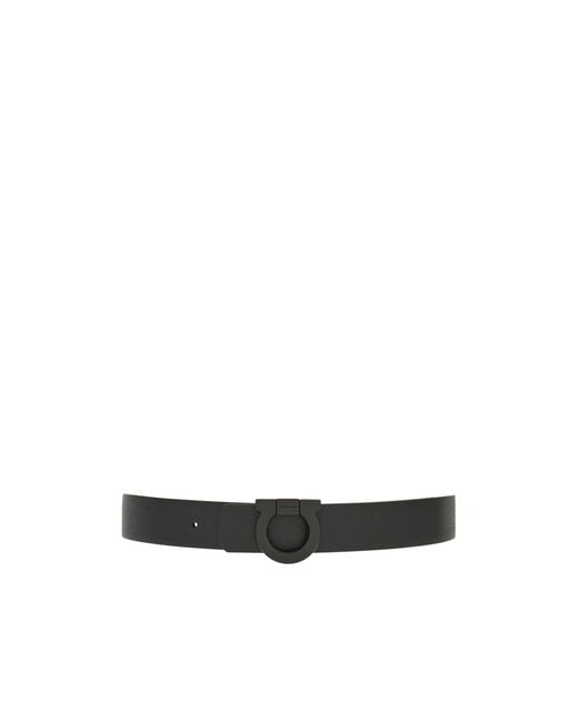 Ferragamo White Fixed Reversible Belt for men