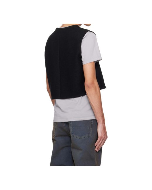 Rier Black Walker Cropped Vest for men