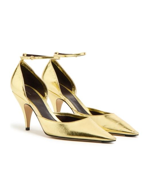 The Row Metallic Ankle Strap Buckle High Heels