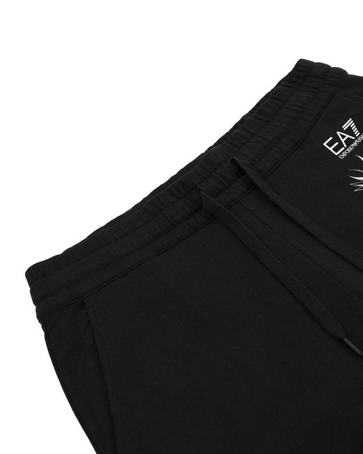 EA7 Black Logo Printed Sweatpants