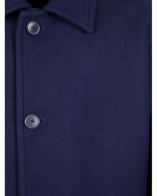 Dries Van Noten Blue Randale Single-Breasted Coat for men