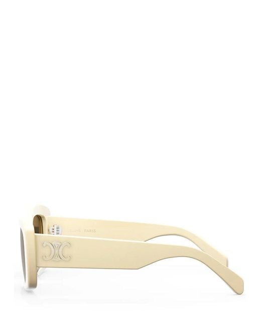 Céline Metallic Triomphe Rectangle-Frame Sunglasses