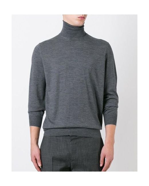 Brunello Cucinelli Gray Turtleneck Jumper for men