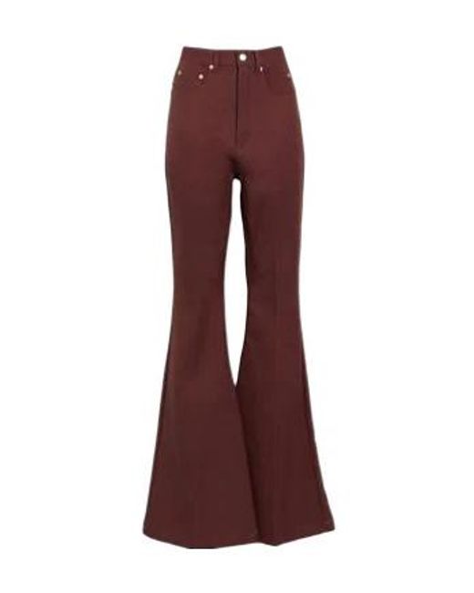 Rick Owens Purple Solid-Color Wool Flared Pants