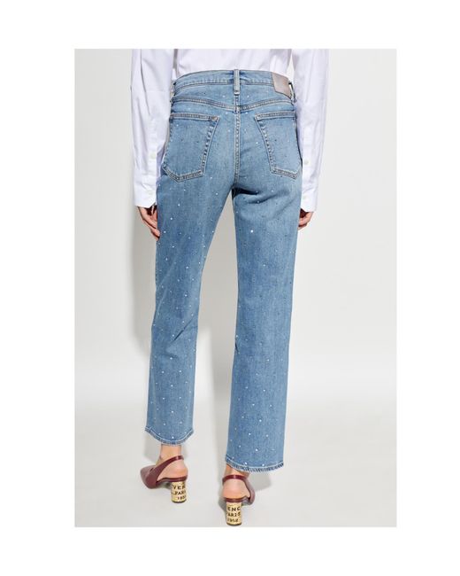 Rag & Bone Blue Button-Up Denim Jeans
