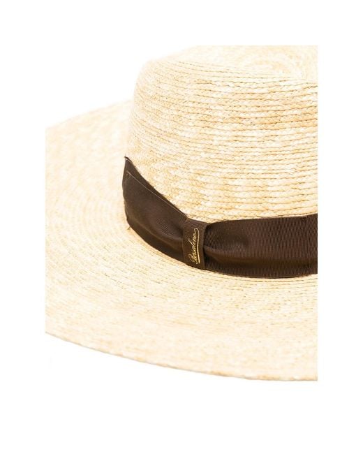 Borsalino White Straw Hat Logo