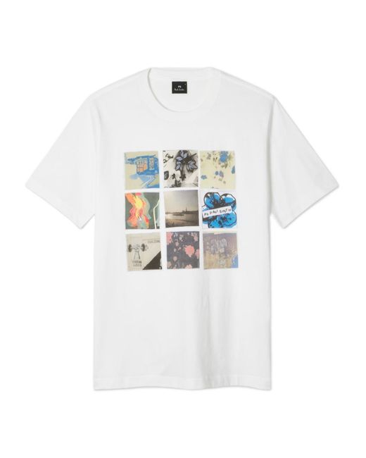 Paul Smith White Ps Paul Smith Graphic Printed Crewneck T-Shirt for men