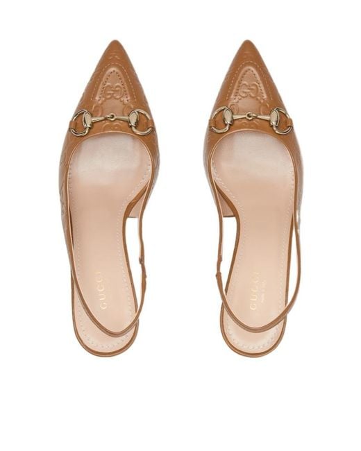 Gucci Pink 100Mm Horsebit Slingback Pump