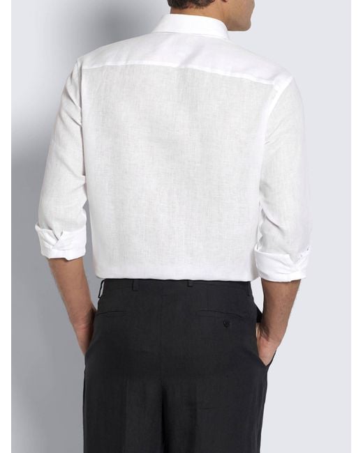 Brioni White Long-Sleeve Relaxed Shirt for men