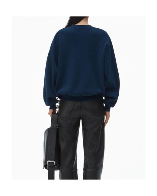 Alexander Wang Blue Logo-Embossed Sweatshirt