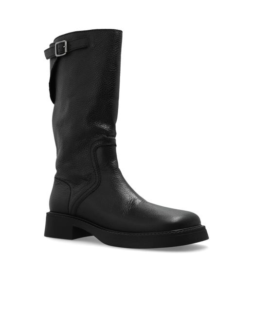 Miista Black Round-Head Short Boots
