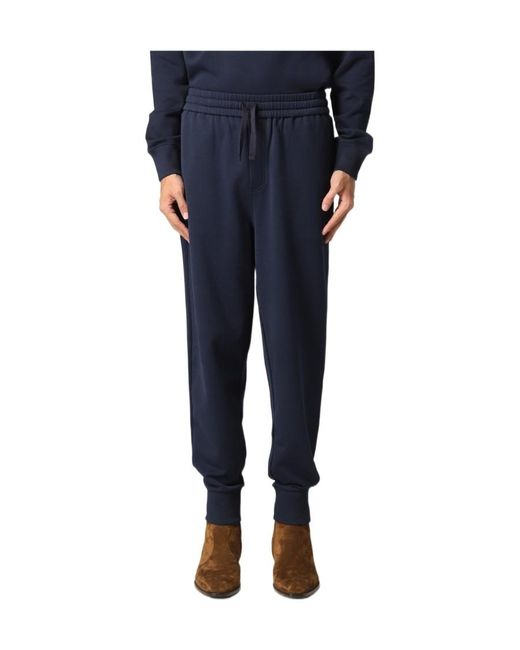 Etro Blue Logo Embroidered Drawstring Tapered Track Pants for men