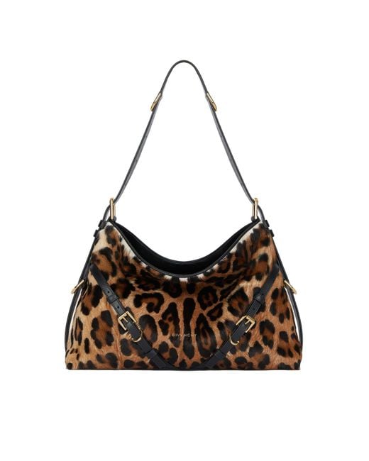 Givenchy Brown Leopard Printed Medium Voyou Bag