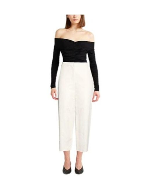 Max Mara White Simple Tapered Pants