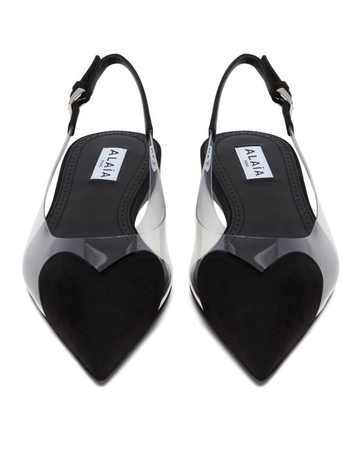 Alaïa Multicolor Alaïa Signature Heart Cut Slingback Flat Shoes