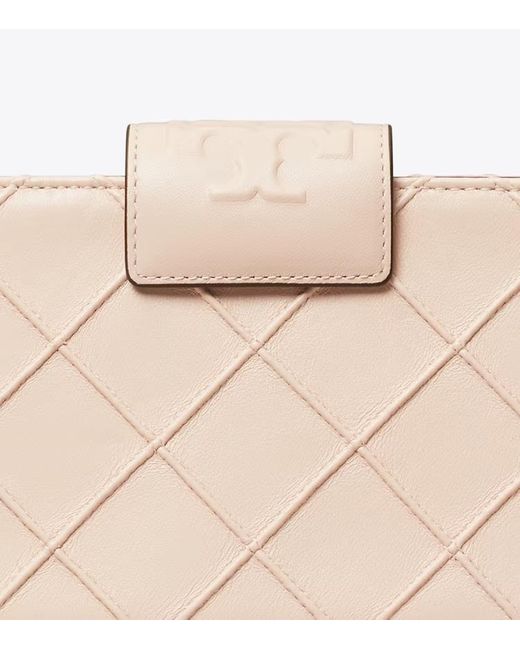 Tory Burch Natural Fleming Mini Chain Wallet