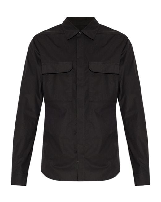 Rick Owens Black Flap Pocket Shirt for men