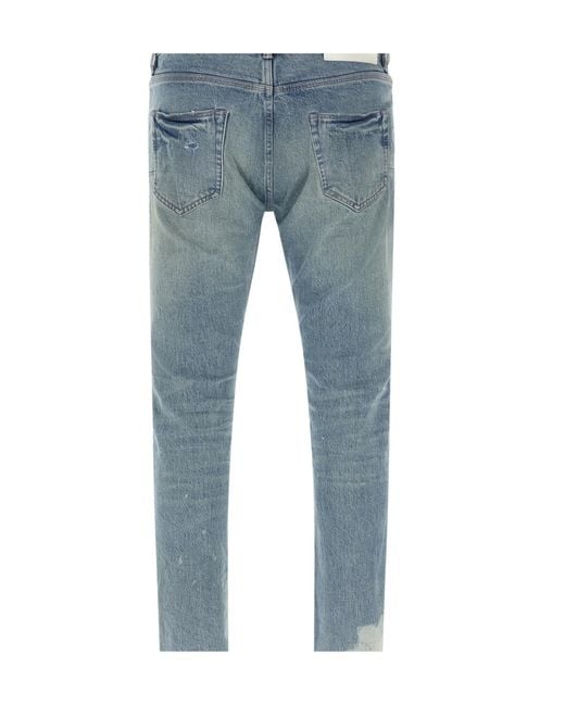Purple Brand Blue P001 Repairs Skinny Jeans for men