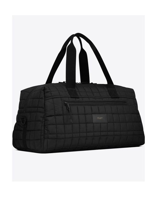 Saint Laurent Black Nuxx Quilted Duffle Bag for men