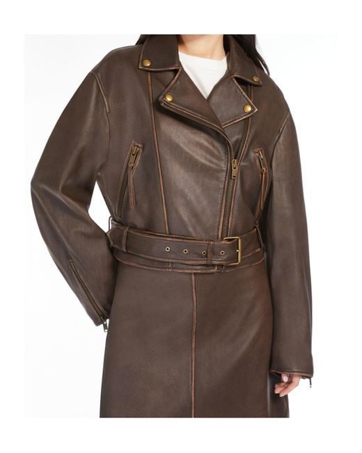 Weekend by Maxmara Brown Zip Detailed Belted Jacket