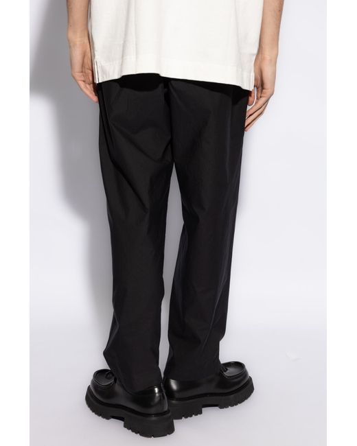 Lemaire Black Straight-Leg Belt-Looped Trousers for men