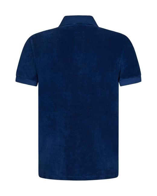 Tom Ford Blue Towelling Polo Shirt for men