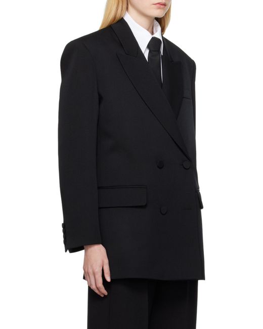Valentino Black Double-Breasted Long-Sleeved Blazer