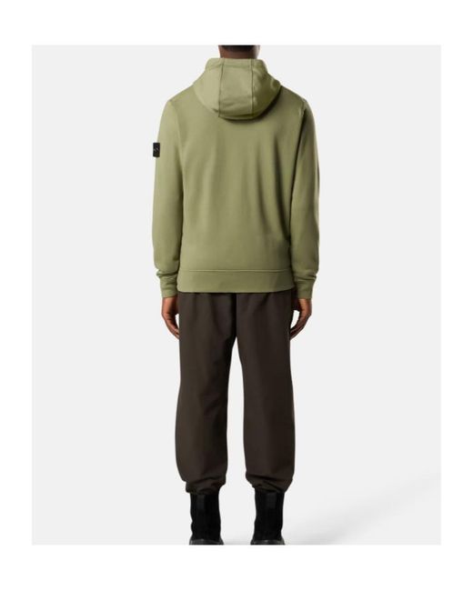 Stone Island Green Regular-Fit Zip-Up Hooded Sweatshirt With Pockets for men